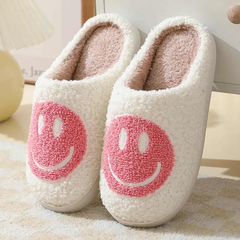 Taffy Pink Smiley Clouds Slippers